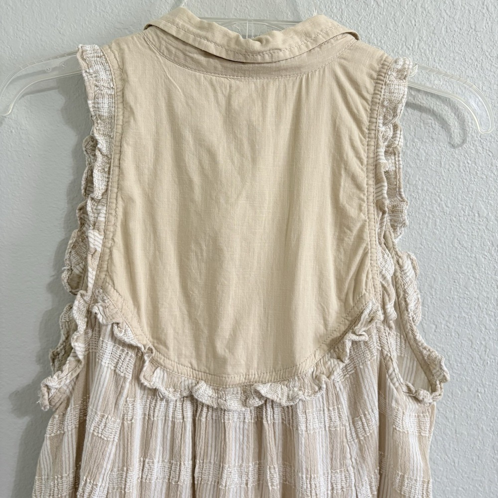 Pilcro Anthropologie Textured Babydoll Tunic Top Large Ruffle Cottagecore Boho - Picture 9 of 14